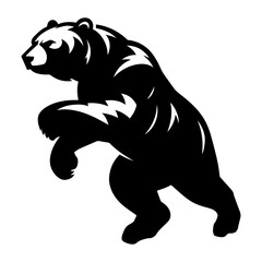 Fototapeta premium Angry bear silhouette clip art. Vector illustration