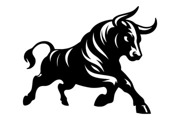 Fighting bull silhouette clip art. Vector illustration