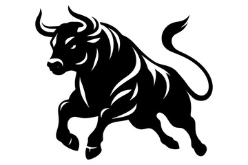 Obraz premium Fighting bull silhouette clip art. Vector illustration