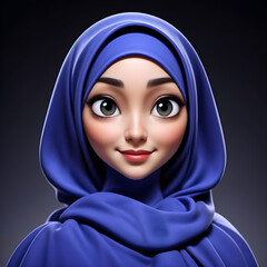 Naklejka premium a islamic woman with hijab