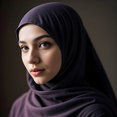 Naklejka premium a islamic woman with hijab