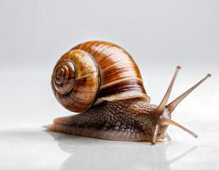 Ultra-Realistic 3D Rendering of a Snail with Intricate Shell Details and Lifelike Textures Highlighting the Natural Beauty of This Slow-Moving Creature