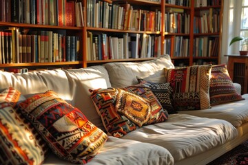 Bookcases in a home library