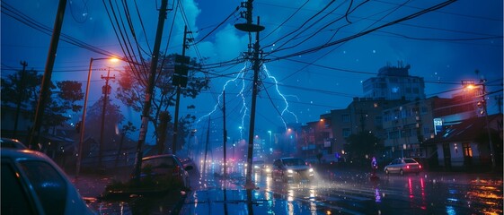 City lights, time lapse of traffic at night, buildings, electricity, sunset, roads, urban landscape, construction, darkness, country landscape, electricity, energy, city, blue sky, nature, river, tree