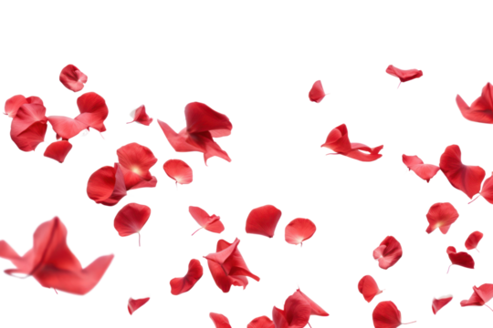 PNG  Some red rose petals backgrounds flower flying. AI generated Image by rawpixel.