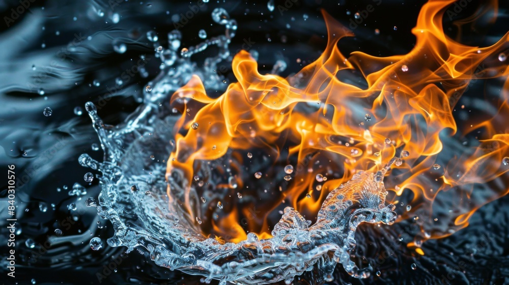 Aufkleber An abstract shape combining flame and water