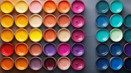 Colorful Paint Cans Assorted Shades