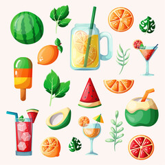 fresh fruit summer element collection