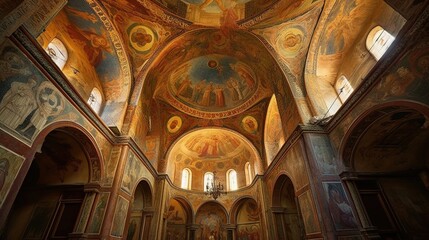 Obraz premium Spectacular Church Ceiling Painting Capturing the Sacred Moment of Christ’s Ascension
