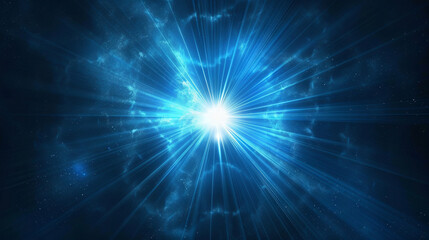Fototapeta premium Vibrant digital illustration of an intense burst of light emanating from a singular point in space