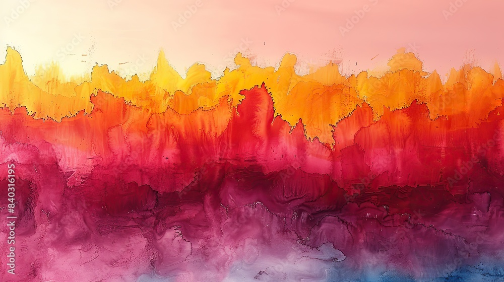 Poster colorful abstract background watercolor painting on canvas with a soft orange gradient fragment of a