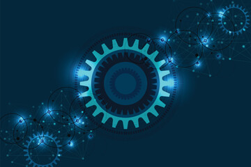 Abstract gear connecting technology of science design background