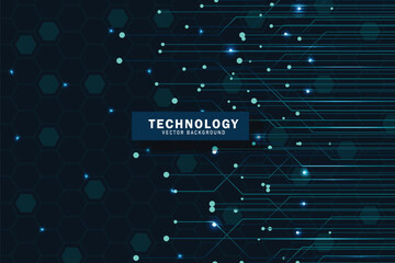 Fototapeta premium Abstract Technology background with hexagons shape pattern