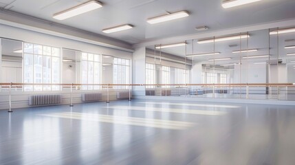 Enchanting Ballet Studio Business Cards Mirrors and Dancers En Pointe