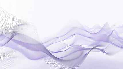 Abstract digital wave background with dots and lines in purple colors.