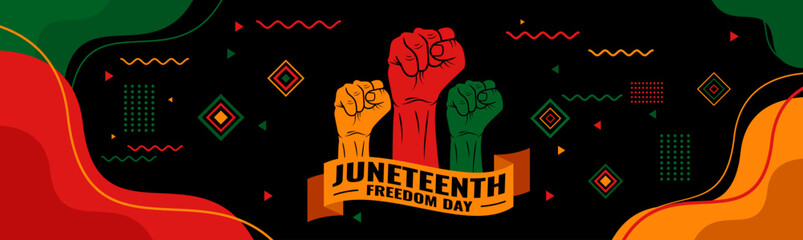 Vector illustration of Juneteenth Celebration typography design © Javed