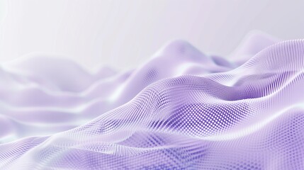 Abstract digital wave background with dots and lines in purple colors.
