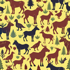 animals seamless vector illustration