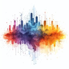 Fototapeta premium Vibrant abstract sound wave art in colorful hues, blending technology and creativity for modern design, prints, and digital projects.