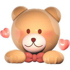 Obraz premium teddy bear with heart 3d