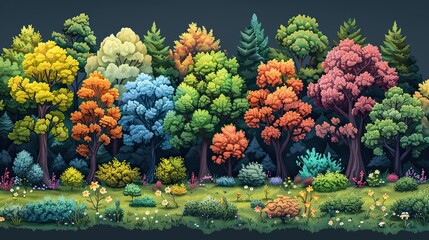 cartoon trees and bushes.stock image