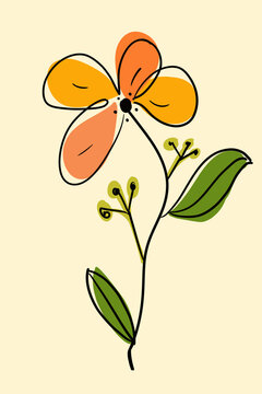 Abstract floral illustration in warm tones