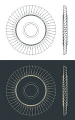 Engine compressor blisk blueprints