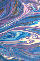 art background of stripes with a wave-like pattern in blue-violet color