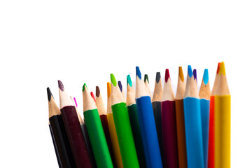 colored pencils isolated on white background