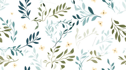 Fototapeta premium seamless floral pattern with leaves background