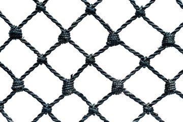Naklejka premium Close-up image of a black net with interwoven threads forming a grid pattern, perfect for design or background purposes.
