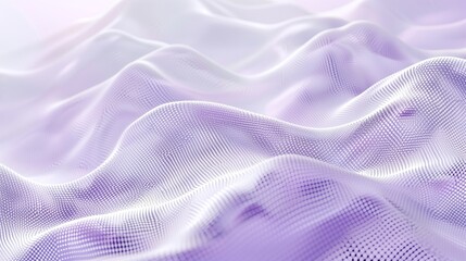 Abstract digital wave background with dots and lines in purple colors.