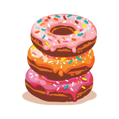 colorful donut isolated on white background