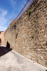 Plasencia (Cáceres) Spain. Interior of the defensive wall of the city of Plasencia