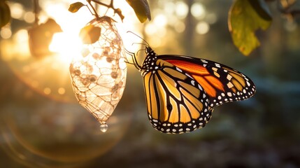a butterfly emerging from its chrysalis,  © CStock
