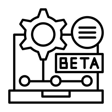 Beta Version Outline Style Icon &ndash; Software Release & Testing Symbol