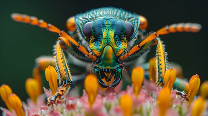 A close-up of nature forest steppe insects resting on plants