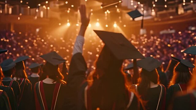 crowd of people At graduation ceremony.