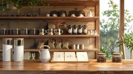 Artisanal Tea Shop Aromatic Blends Exquisite Accessories and Personalized Business Cards at the Heart of Tradition and Elegance