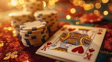 rendering of gambling cards poker blackjack baccarat gold.stock photo