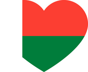 Heart icon inside Madagascar flag