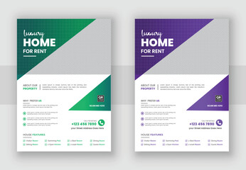 Creative and modern elegant home real estate flyer design or business promotional brochure cover template