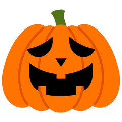 funny face halloween jack o lantern illustration