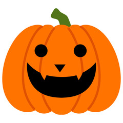 funny face halloween jack o lantern illustration