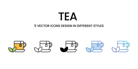Tea icons vector set stock illustration.