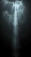Obraz premium Radiant Ethereal Glow Emanating from Pitch Black Background,Conveying Tranquil Mystery