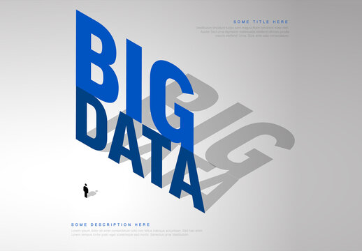 Big Data Concept Illustration template with Tiny Figure