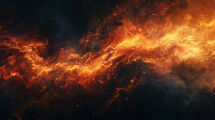 Dynamic Abstract Fire and Smoke Background - Fiery Energy and Intense Flames in a Dark Space - Perfect for Creative Projects, Digital Art, and Backgrounds