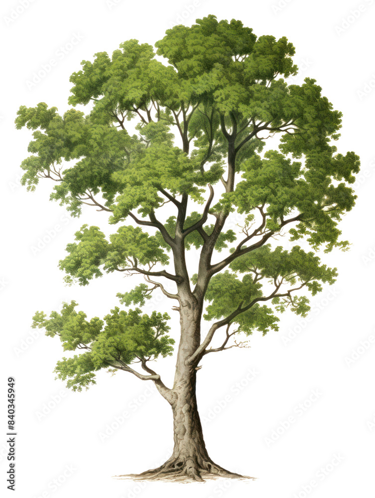 Sticker PNG Botanical illustration of a tree plant tranquility outdoors.