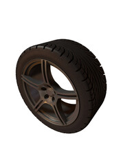 Obraz premium car tire isolated on white background